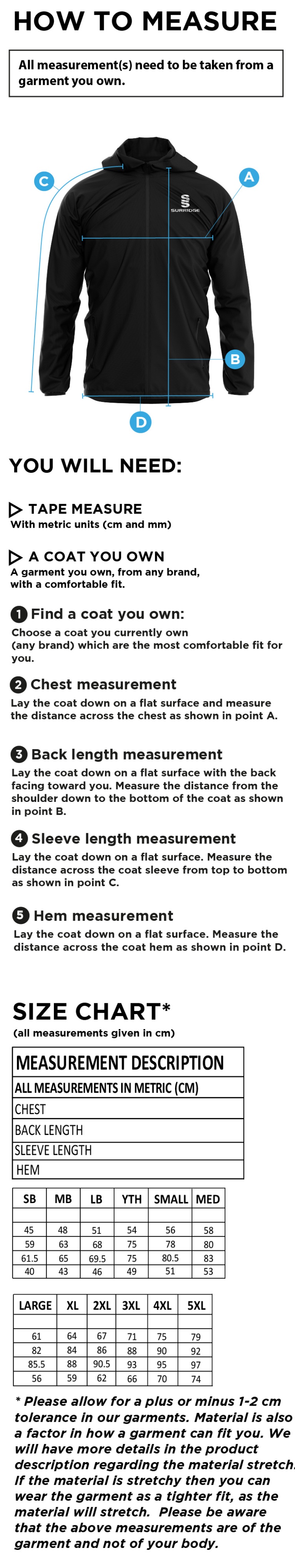 Spittin' Camels Softball Training Jacket Black - Size Guide