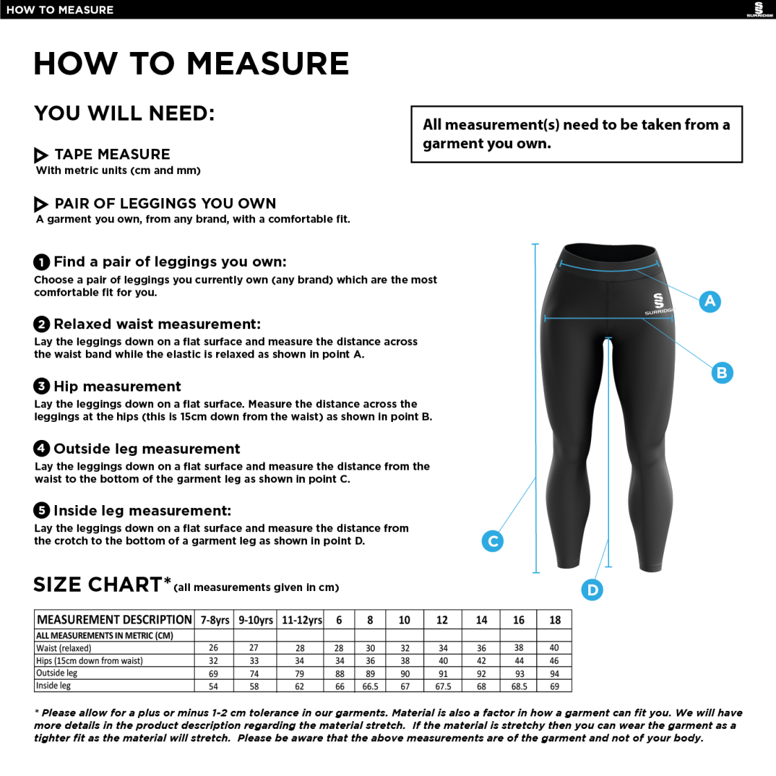SPITTIN' CAMELS SOFTBALL DUAL LEGGINGS - Size Guide